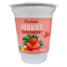 Auchan - Jogurt o smaku truskawkowym