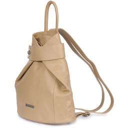 Skórzany Plecak Damski Elegancki Z Zapięciem Beltimore Beżowy