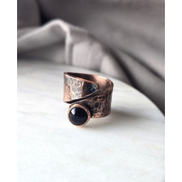 Pakamera Pierścionek z onyksem regulowany