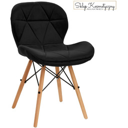 4Rico Krzesło skandynawskie QS-186 aksamit czarne - dostępne
