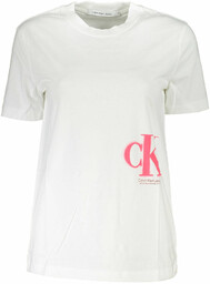 BIAŁY DAMSKI T-SHIRT Z KRÓTKIM RĘKAWEM CALVIN KLEIN