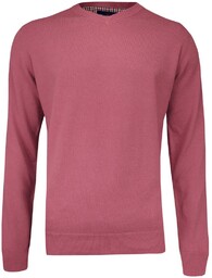 Sweter Różowy, Łososiowy w Serek (V-neck) Klasyczny, Męski