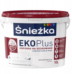 Farba do ścian biała Eko Plus 10L