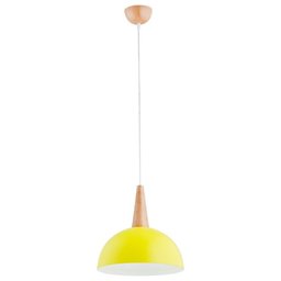 Lampa wisząca zwis ANJA drewno/żółty śr. 30cm