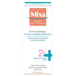 Mixa, Krem nawilżający przeciw niedoskonałościom, 50 ml
