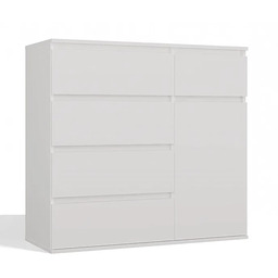 Elior Biała nowoczesna komoda z szufladami i półkami