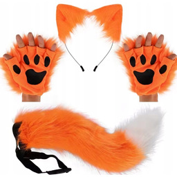 Kostium Lisa strój Lis uszy rękawiczki ogon Zestaw