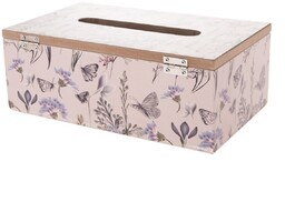 Drewniane pudełko na chusteczki Pinkie różowy,24 x 9