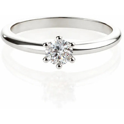 Złoty pierścionek zaręczynowy z diamentem laboratoryjnym 0.17ct białe