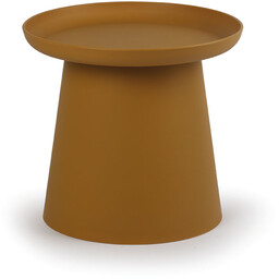Plastikowy stolik kawowy FUNGO, średnica 50 cm, ochra
