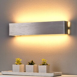 Kinkiet LED Ranik Lindby, aluminiowy / szary /