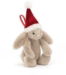 JellyCat Króliczek w Czapce Mikołaja Zawieszka 13 cm