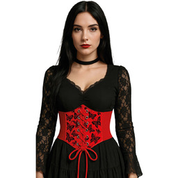 Czerwony gorset w motyle wiązany - 1 szt.