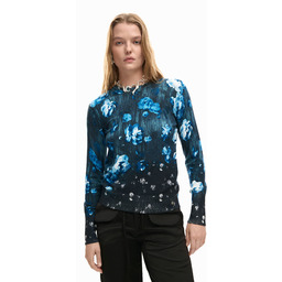 Cienki sweter w kwiaty