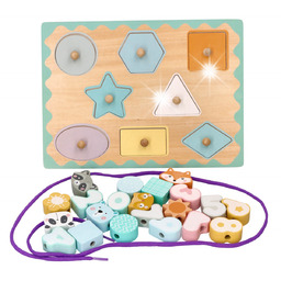 Zestaw rozwojowy Puzzle drewniane Korale AdamToys Zestaw