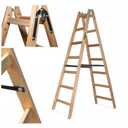 Drabina drewniana malarska dwustronna 2x7 stopniowa Drabest 150kg