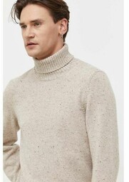 Marc OPolo sweter wełniany męski kolor beżowy
