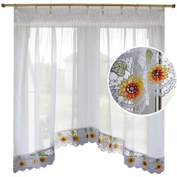 Firana Do Kuchni woal z gipiurą Słonecznik 300x100