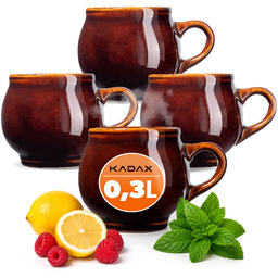 Kubek kamionkowy Olympia 0,3L z uchem, 4 szt.