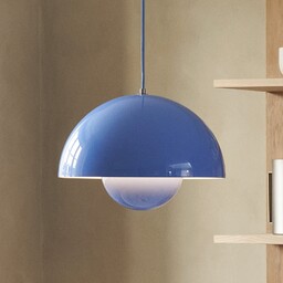 Lampa Wisząca &Tradition, Flowerpot VP7, ściemnialny, niebieski, salon,