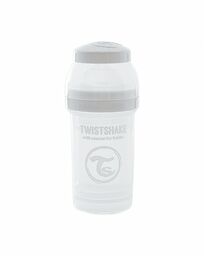 TwistShake butelka antykolkowa 180ml white smoczek S 0m+