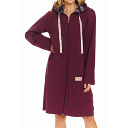 Szlafrok Damski Doctor Nap SWW.7107 Burgundy 2XL-3XL burgundowy