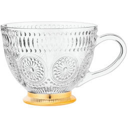 Zestaw szklanych kubków Altom Daisy na złotej stopce