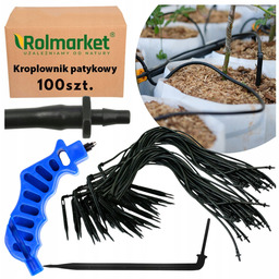 100x Kroplownik Patykowy 50cm Nawadnianie Kropelkowe Doniczek Tuneli