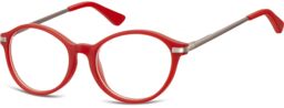 Sunoptic Okulary dziecięce zerówki okrągłe lenonki AK46 czerwone