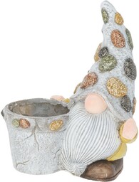 Donica ogrodowa z krasnalem, polyresin, 30 x 19