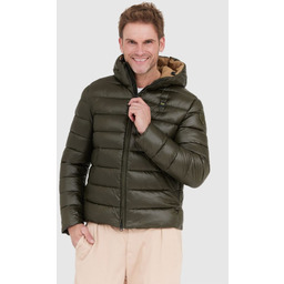 BLAUER Zielona puchowa kurtka męska Virgil z kapturem,