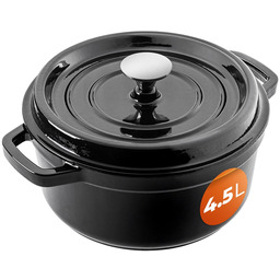 Garnek żeliwny emaliowany Rouge 4.5L czarny