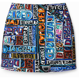 Desigual Spódnica mini slim logo arty