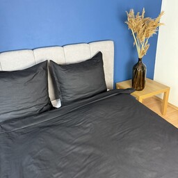 Jednokolorowa pościel bawełniana 160x200 cm Gładka Czarna