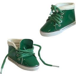 The New York Doll Collection Zielone błyszczące skórzane