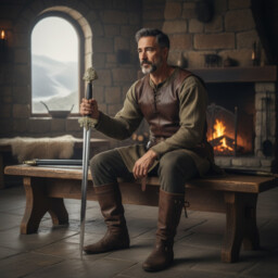 ZDOBIONY MIECZ WIKINGÓW Z POCHWĄ 3204/V