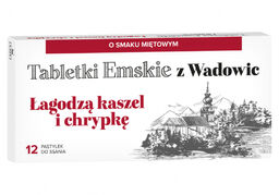 Tabletki Emskie z Wadowic, smak miętowy, 12 pastylek