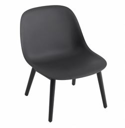 Muuto FIBER LOUNGE Fotel - Czarny / Rama