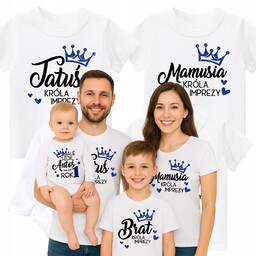 Zestaw Rodzinny Koszulki Urodzinowe Mama Tata Brat/Siostra Dowolne