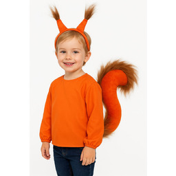 Przebranie Wiewiórka 122 128 Bluzka Futrzany Ogon Opaska