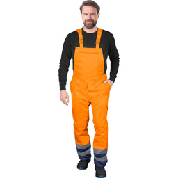 SPODNIE OCHRONNE OGRODNICZKI OCIEPLANE REIS BLUE-ORANGE-B; POMARAŃCZOWO-GRANATOWY