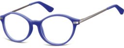 Sunoptic Okulary dziecięce zerówki okrągłe lenonki AK46E niebieskie