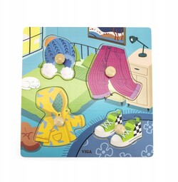 Viga Drewniane Puzzle z Pinezkami Ubrania