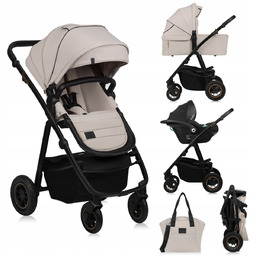 Wózek Wielofunkcyjny 3w1 gondola spacerówka fotelik Lionelo Amber