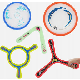 BUMERANG ZESTAW 5 SZTUK KOLOROWYCH FRISBEE ZABAWA RUCHOWA