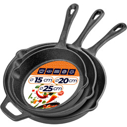 Zestaw patelni żeliwnych Prese 15 cm + 20