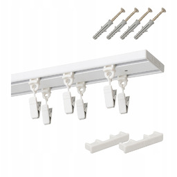 Szyna sufitowa aluminiowa podwójna kompletna komplet dwutorowa 120