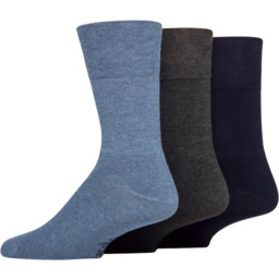 Gentle Grip 3pack bezuciskowe skarpetki męskie Bamboo Leisure,