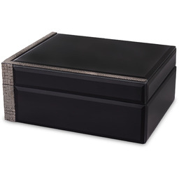 Szkatułka kasetka na biżuterię szklana glamour czarna 8x19x15cm