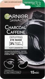 Garnier Charcoal + Caffeine płatki pod oczy redukujące